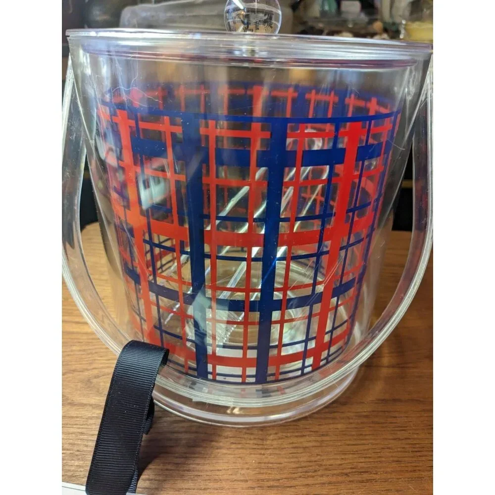 Tommy Hilfiger Ice Bucket Barware Vintage Item w/ Tongs Tags SEE